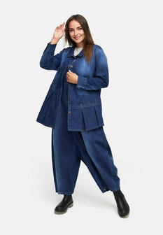 Blousejas van premium denim `Indiga` stretch