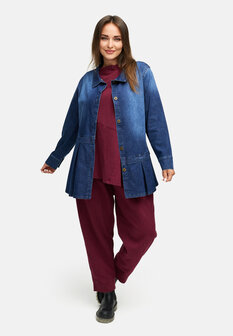 Blousejas van premium denim `Indiga` stretch