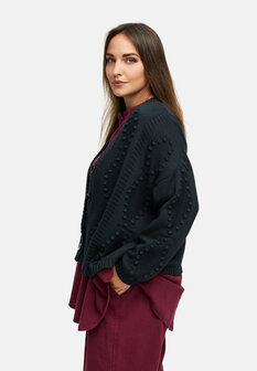 Gebreid kort vest `Cotona` zwart