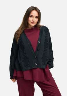 Gebreid kort vest `Cotona` zwart