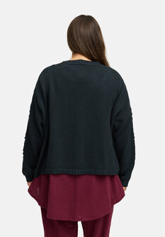 Gebreid kort vest `Cotona` zwart