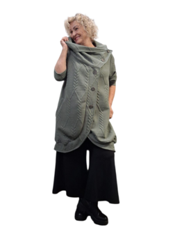 Tussen ballonjas groen met watervalhals