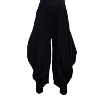 Ruime ballonbroek  zwart corduroy
