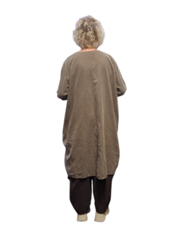 Jurk / lange tuniek taupe corduroy