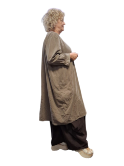 Jurk / lange tuniek taupe corduroy