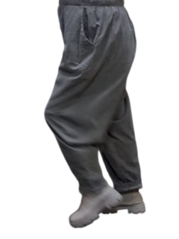 Broek rekbare taille grijs corduroy