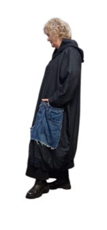Tussenjas  / vest denim `met capuchon