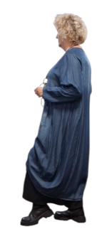Leuke donkerblauwe denimjurk met steekzakken, stonewashed