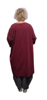 Jurk / lange tuniek bordeaux corduroy