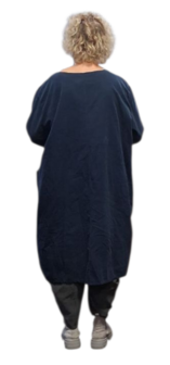 Jurk / lange tuniek blauw corduroy