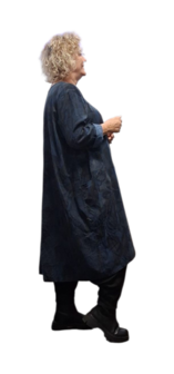 Jurk / lange tuniek  blauw met print corduroy