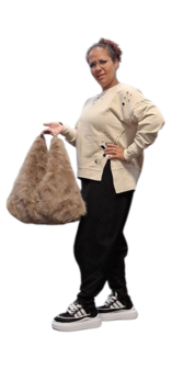 luxe bag taupe imitatiebont