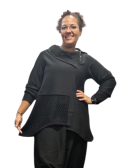 Tuniek zwart met netlaag