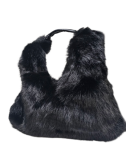 luxe bag zwart imitatiebont