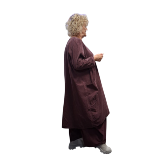 Jurk / lange tuniek aubergine corduroy