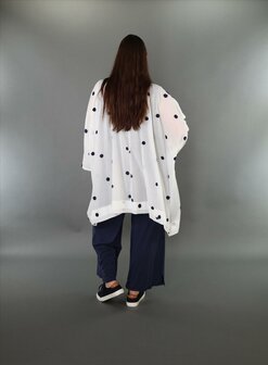 Blouse Marelia Dotsit wit -donkerblauw