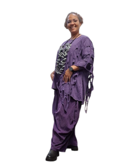Aparte-tuniek purple gedeeltelijke tweelaagse open patroon
