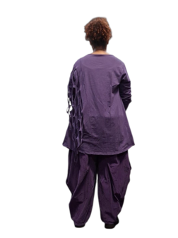 Aparte-tuniek purple gedeeltelijke tweelaagse open patroon
