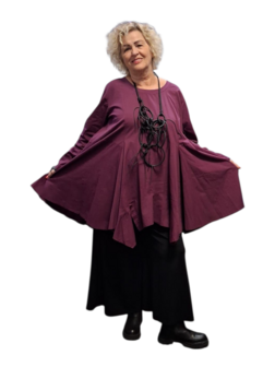 Ruime A-lijn-tuniek aubergine