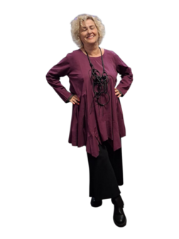 Ruime A-lijn-tuniek aubergine