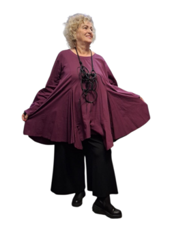 Ruime A-lijn-tuniek aubergine