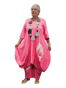Ballonjurk batikprint roze