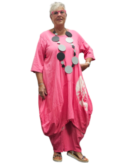 Ballonjurk batikprint roze