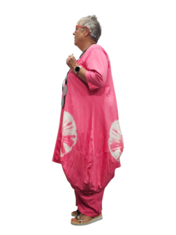 Ballonjurk batikprint roze