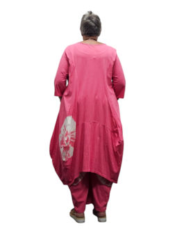 Ballonjurk batikprint roze