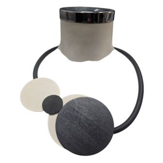 Rubberen ketting zwart/offwhite