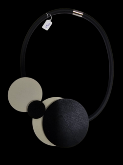 Rubberen ketting zwart/offwhite