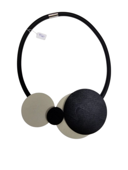 Rubberen ketting zwart/offwhite