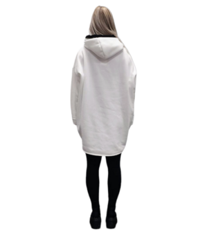 Sweater-met-capuchon-wit- met zwarte print