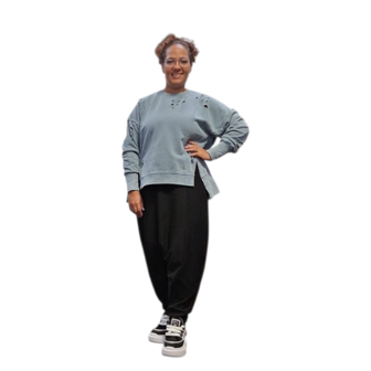 Sweater-met-blauw met openingen