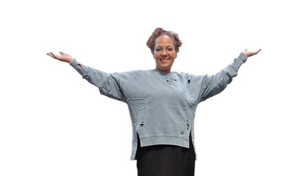 Sweater-met-blauw met openingen