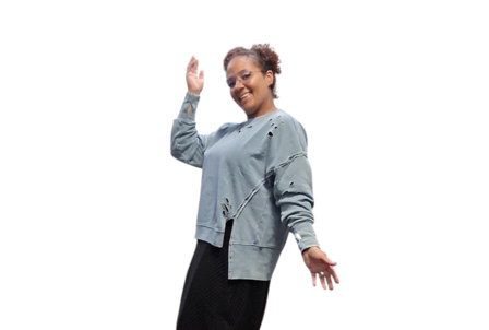 Sweater-met-blauw met openingen