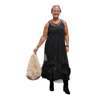 Petticoat jurk zwart tule