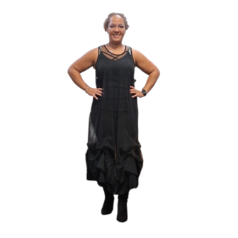 Petticoat jurk zwart tule