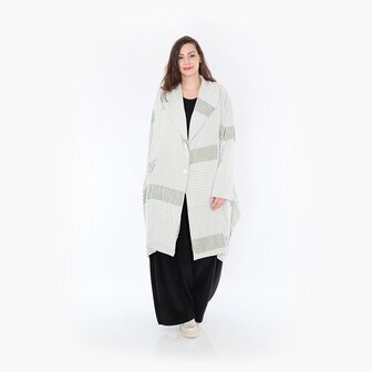 Mantel Frilla Gerippt-olijfgroen
