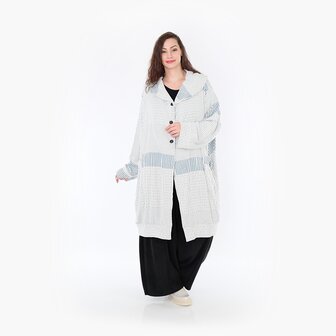 Mantel Frilla Gerippt-Blauw-Ecru