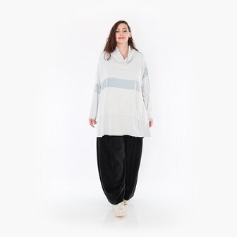 Ruime Trui Frilla Geribbeld-blauw-ecru
