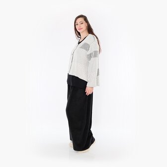 Jas-vest-Frilla-Geribbeld-blauw-ecru