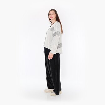 Jas-vest-Frilla-Geribbeld-blauw-ecru