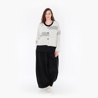 Jas-vest-Frilla-Geribbeld-blauw-ecru