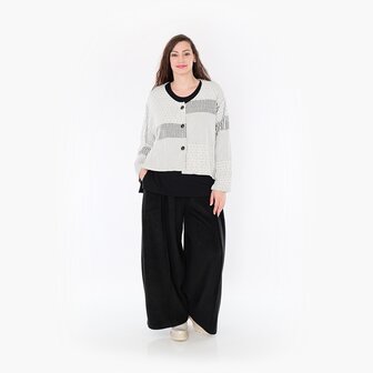 Jas-vest-Frilla-Geribbeld-blauw-ecru
