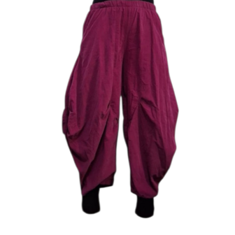 Ruime ballonbroek paars corduroy