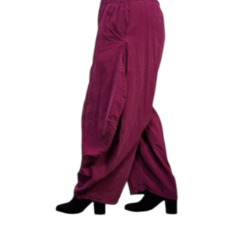 Ruime ballonbroek paars corduroy