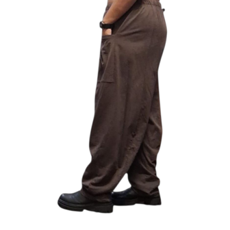 Wijde broek bruin 100% cotton