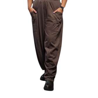 Wijde broek bruin 100% cotton