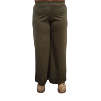 Basic broek groen in rechte vorm  groen